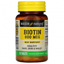  Mason Natural Biotin 800 mcg 60 